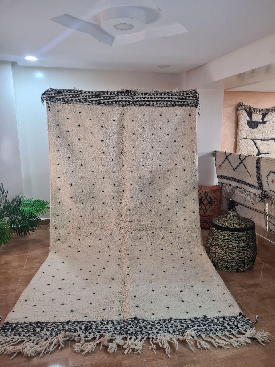 White Sanmir Marokkaans handgemaakt tapijt150 cm x 100 cm